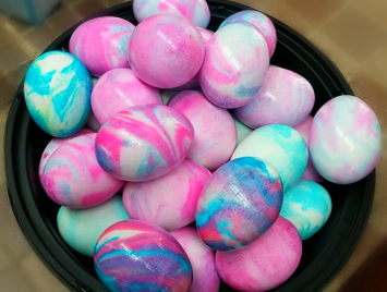 shaving-cream-dyed-easter-eggs